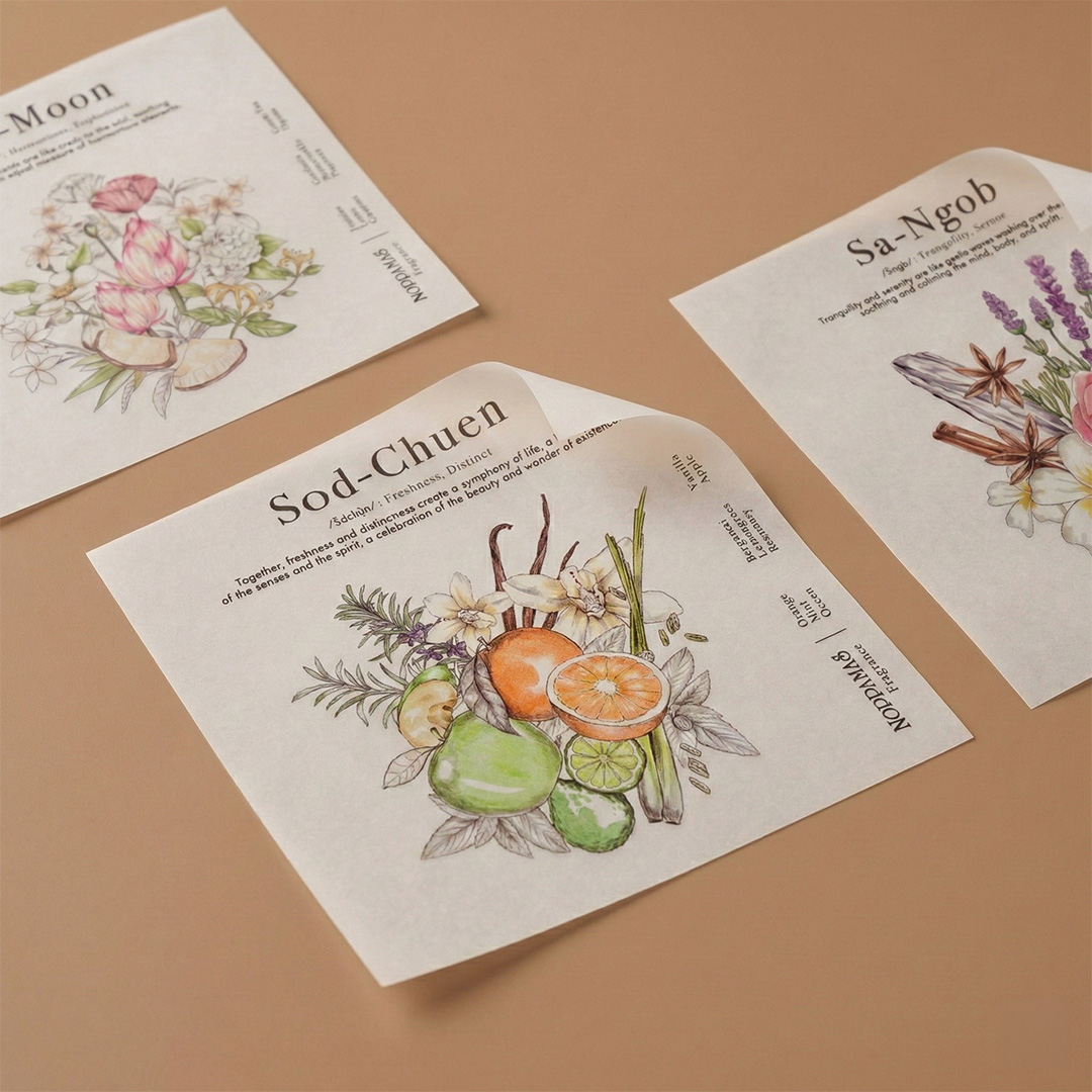 Noppamas Insert design for Premium Incense Packaging Close-up