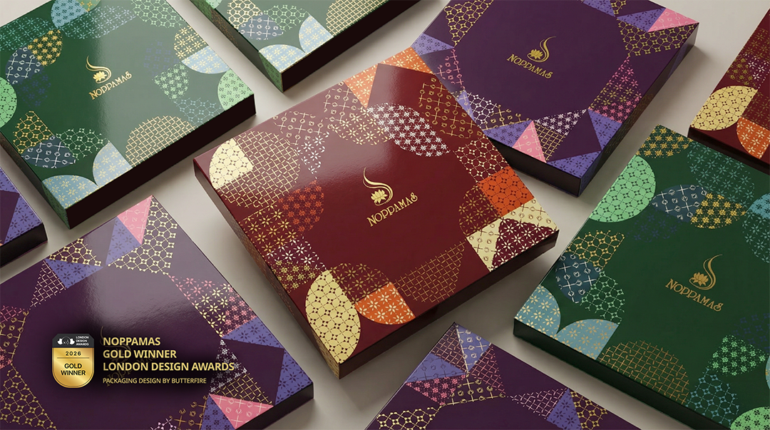 London Design Awards Gold Winner Noppamas incense premium packaging design by Butterfire